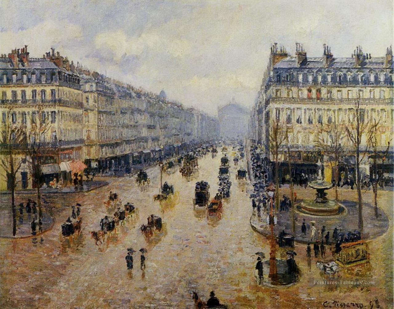 avenue de l opera effet de pluie 1898 Camille Pissarro Peintures à l'huile